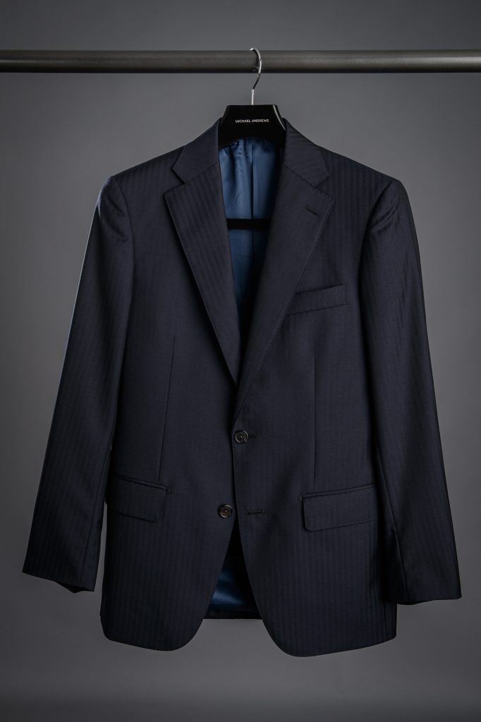 Dark Blue Herringbone Suit - He Spoke Style Shop