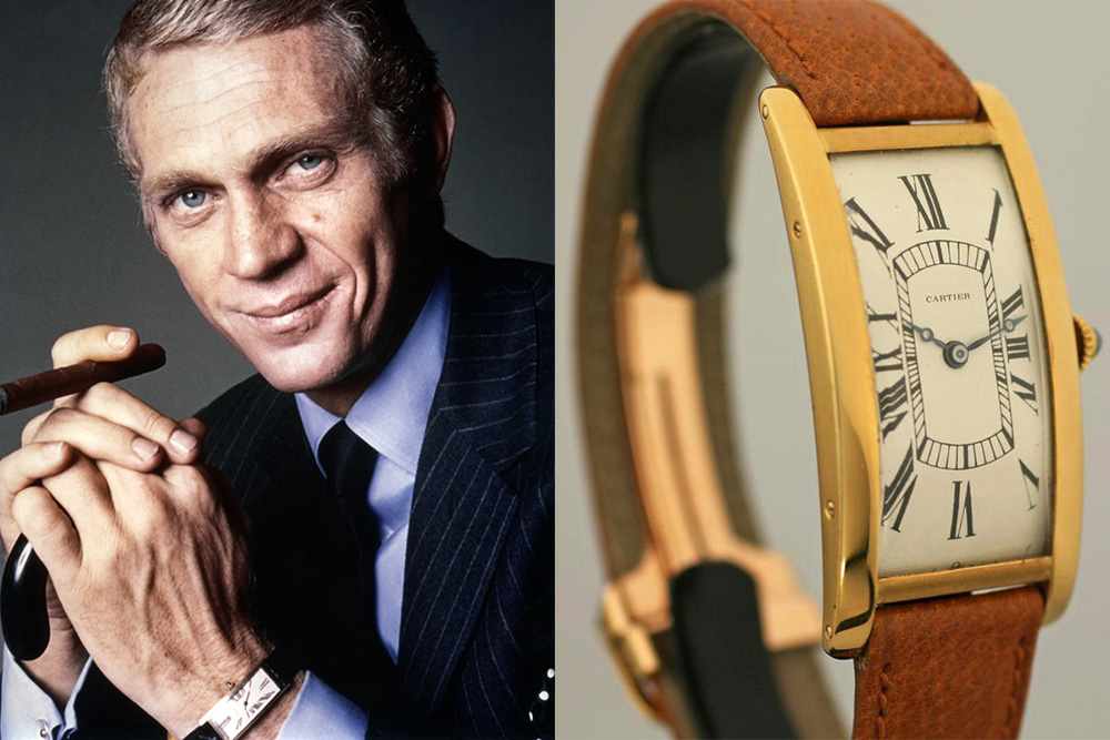 Iconic Movie Watches Cartier Tank Cintree Thomas Crown Affair Steve Mcqueen Suit He Spoke Style