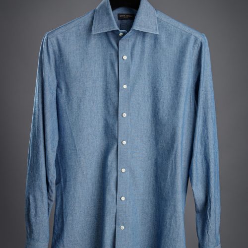 blue denim dress shirt