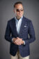 Model Wearing Navy Blue Hopsack Sport Coat – Elegant & Modern Look