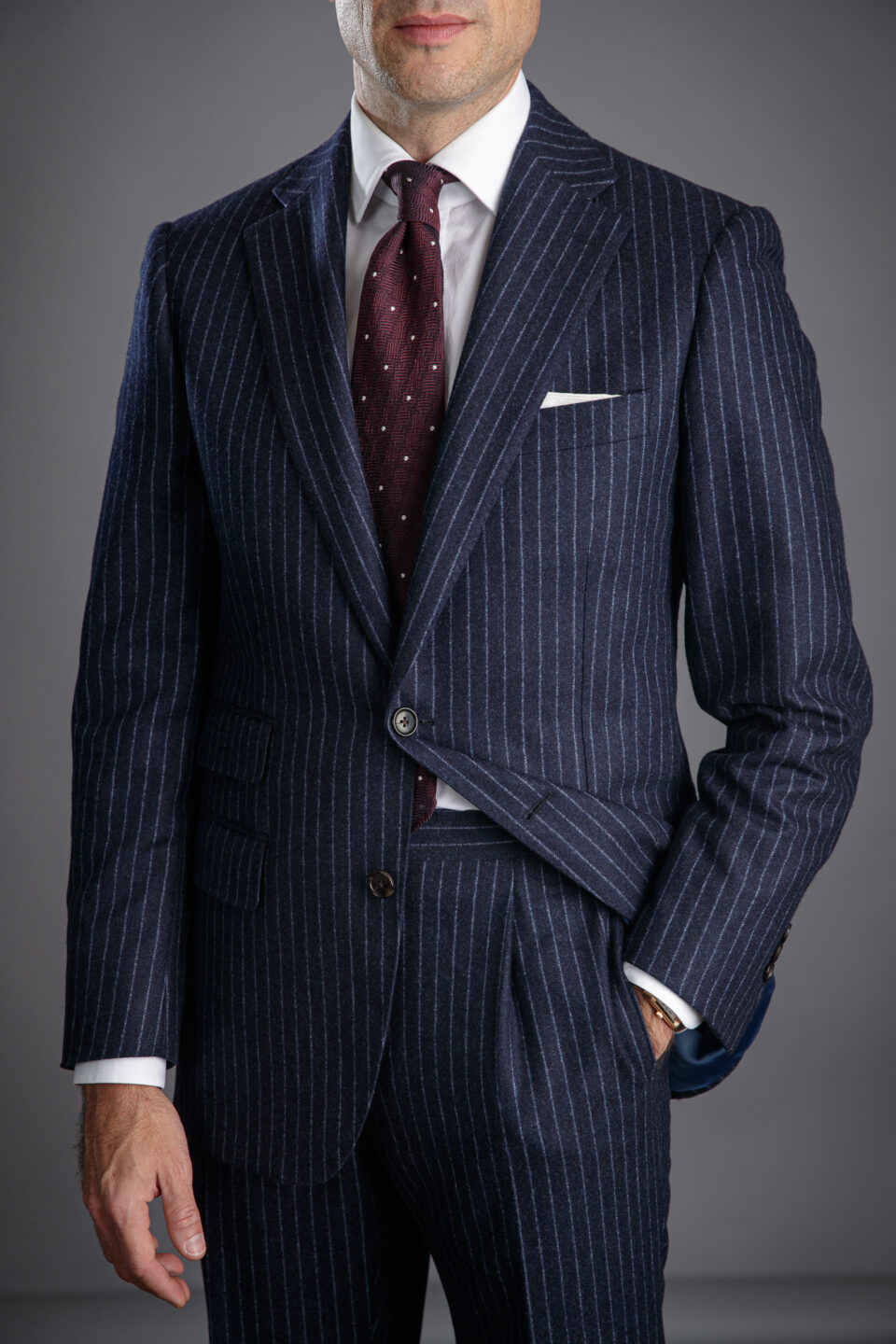Barni - Cobalt P/Stripe - Pin Stripe Suit Jacket Ultra Slim | Suits |  Politix