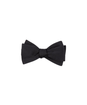Black Silk Duchess Satin Bow Tie - He Spoke Style Shop