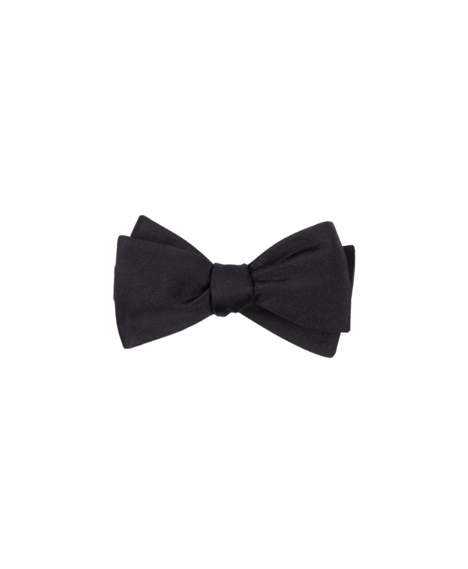 Black Silk Duchess Satin Bow Tie - He Spoke Style Shop