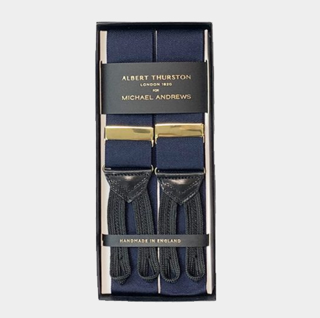 Midnight Blue Suspenders w/ Gold Hardware - He Spoke Style Shop