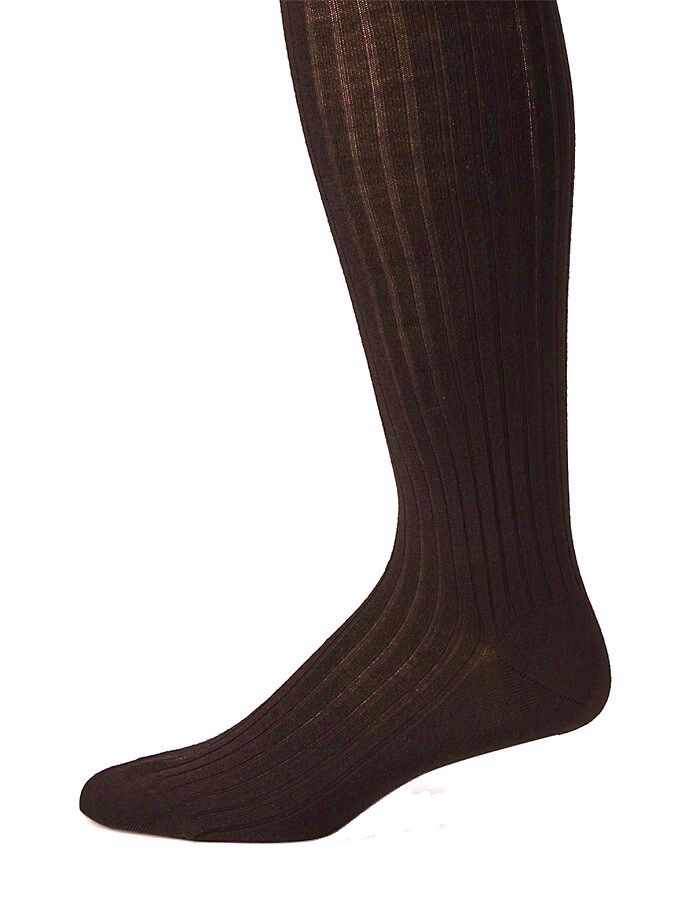 Chocolate Brown Merino Over the Calf Dress Socks - He Spoke Style Shop