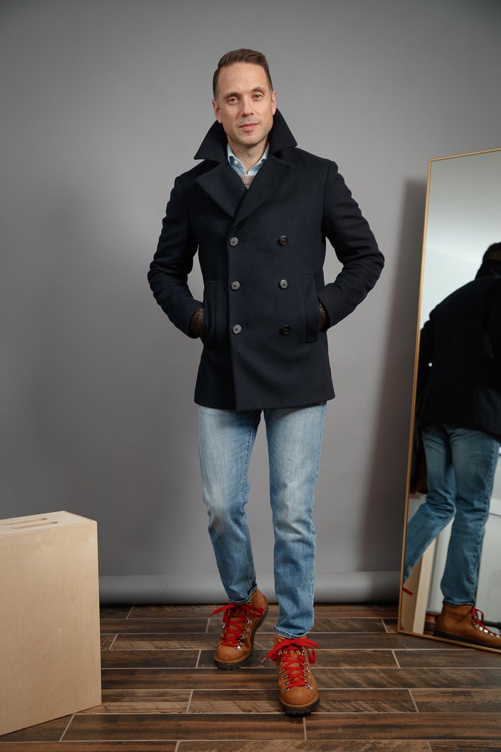 Navy-Peacoat-light-wash-jeans-boots-mens-winter-style-2021