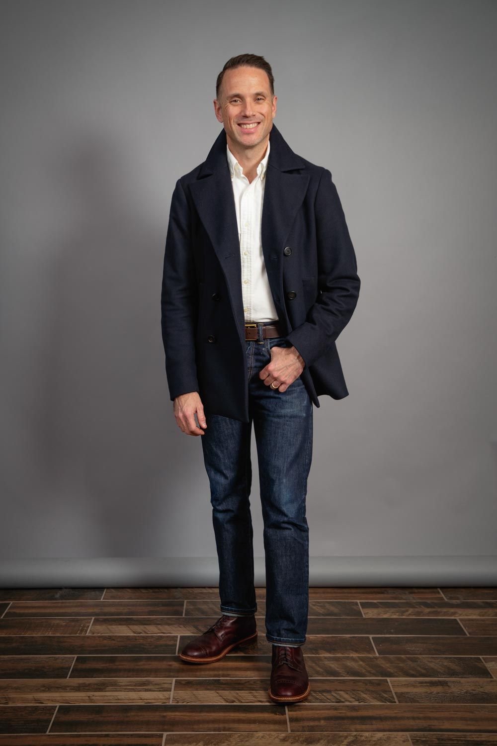 navy-peacoat-for-men-bostonian-boots-and-jeans-white-oxford-shirt