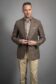 Model Wearing Brown Wool-Linen Sport Coat – Polished & Modern Look