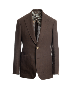 Chocolate Brown Linen Suit Jacket - He Spoke Style Shop