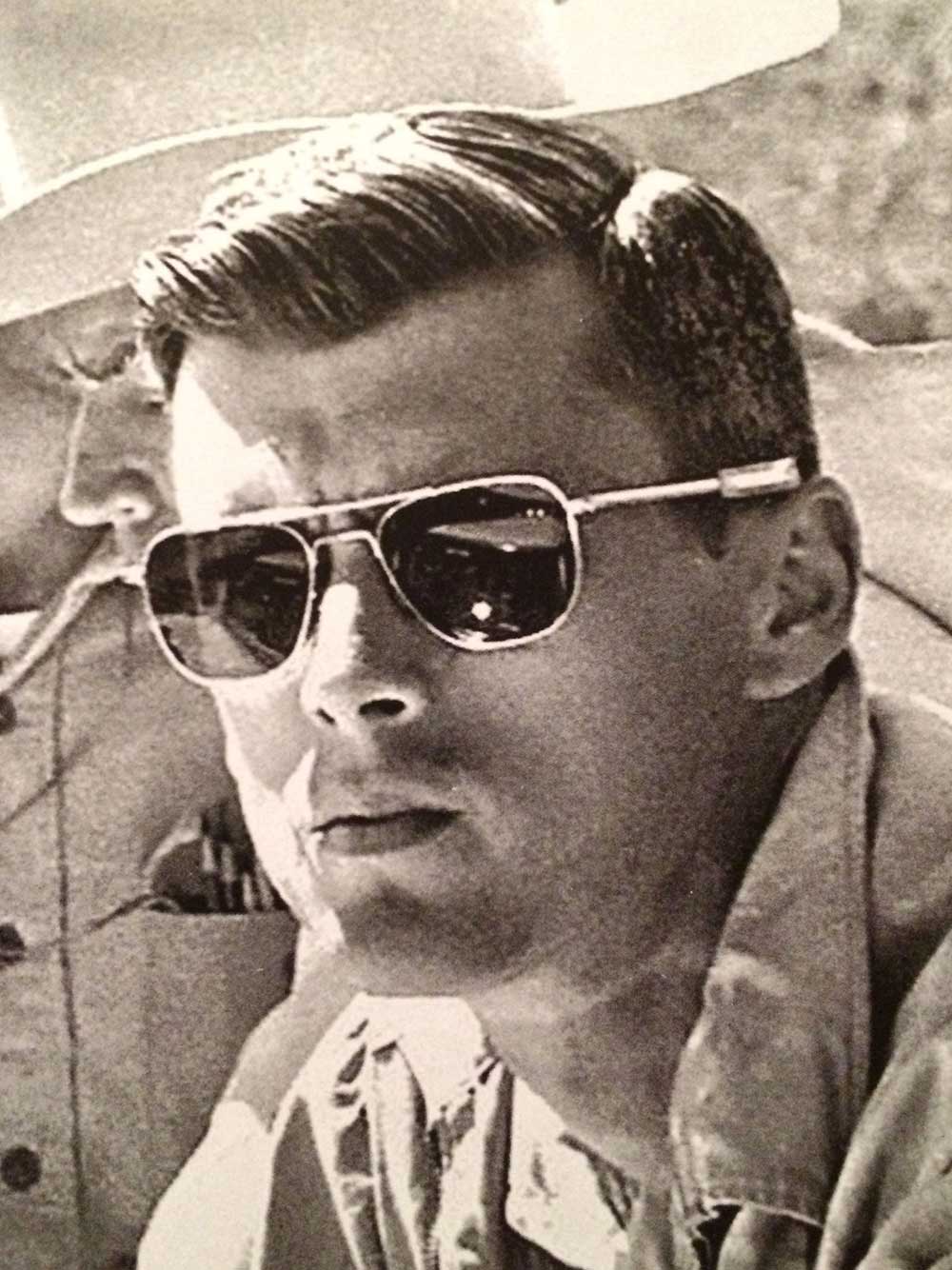 Roger Chaffee wearing American Optical Original Pilot sunglasses