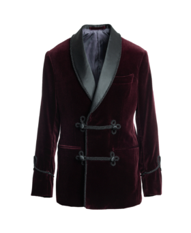 Burgundy Velvet Smoking Jacket – Custom Fit by He Spoke Style
