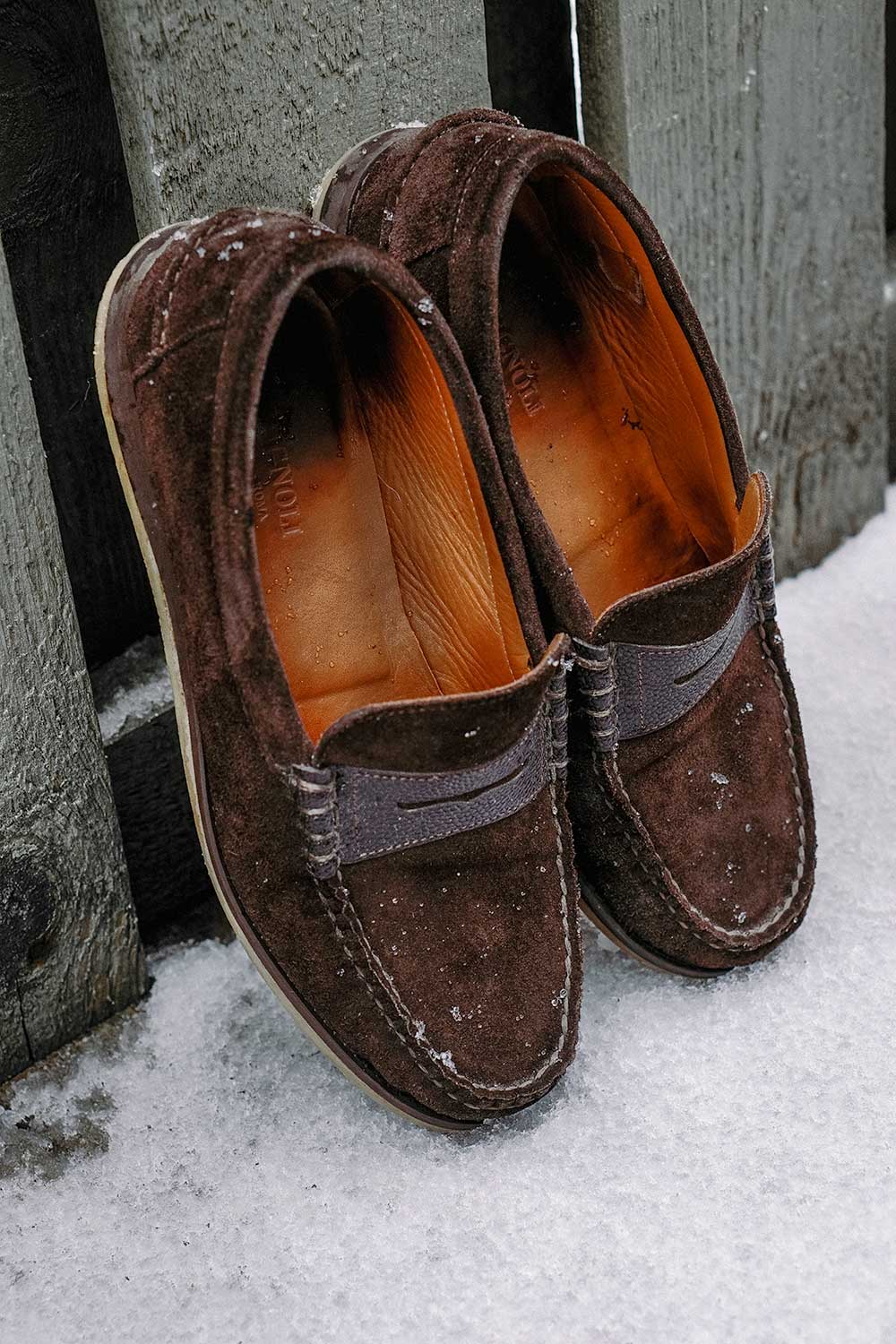 wearing loafers winter