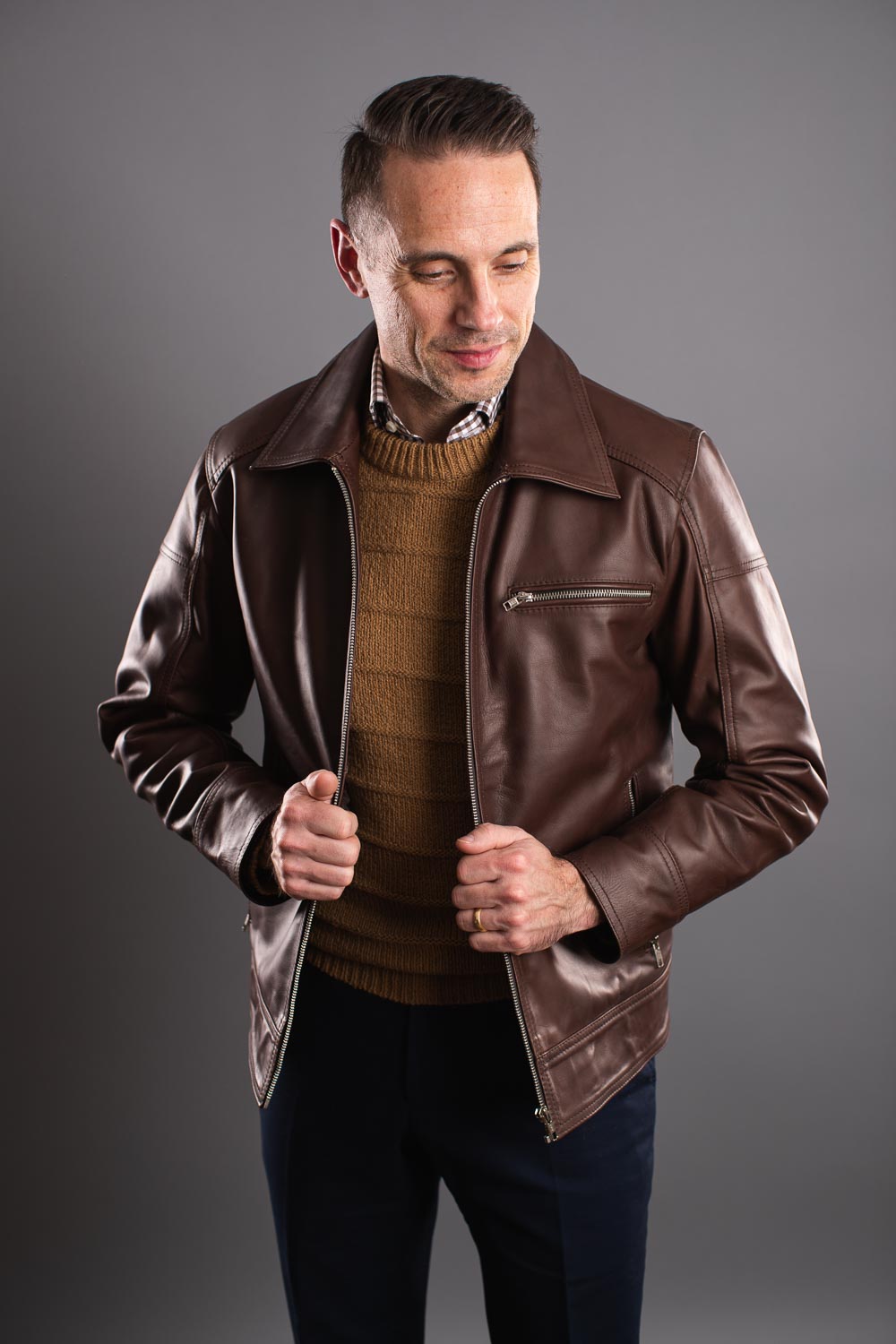 leather jacket outfit men 2022