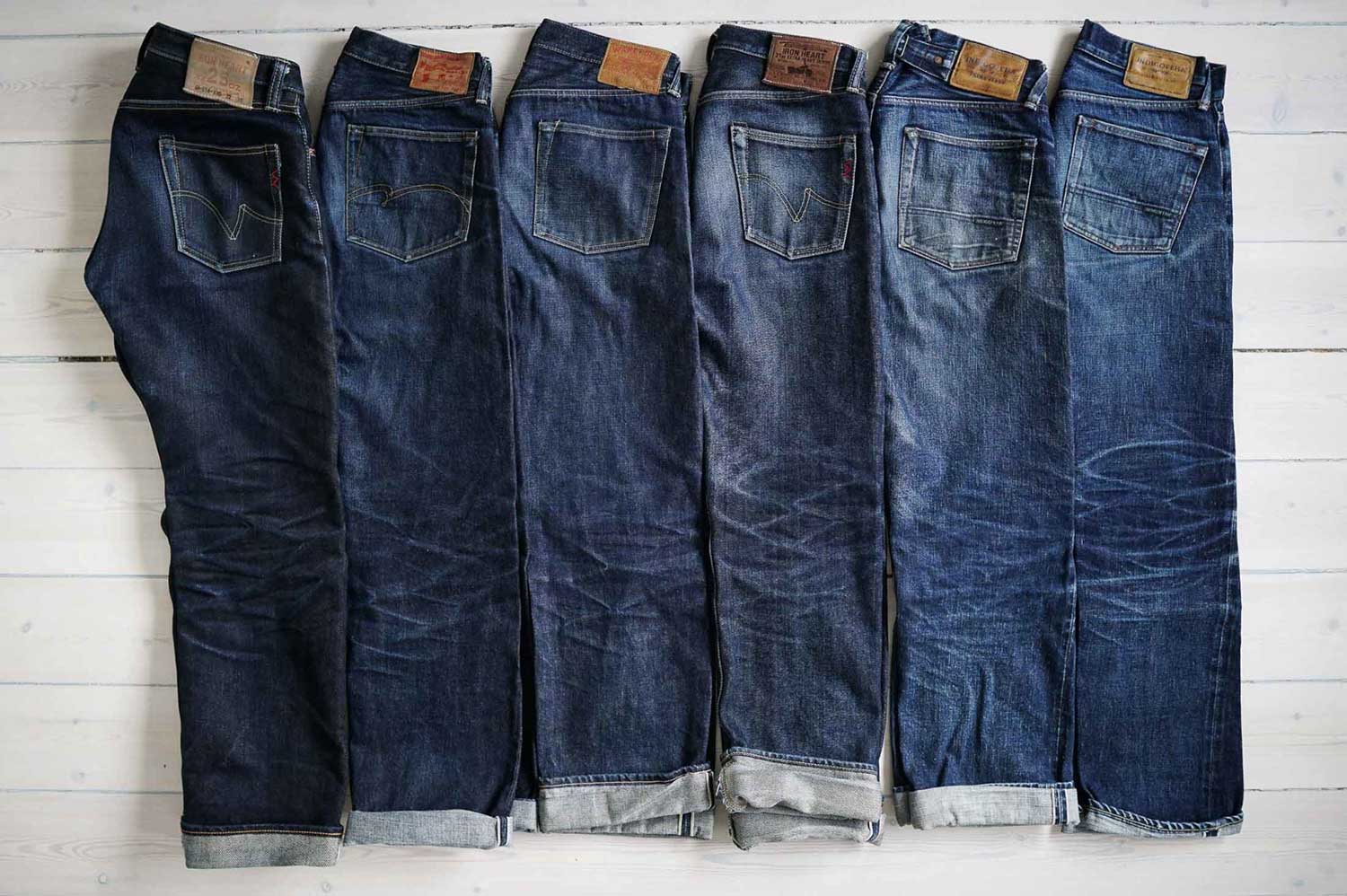 Different raw denim jeans brands 