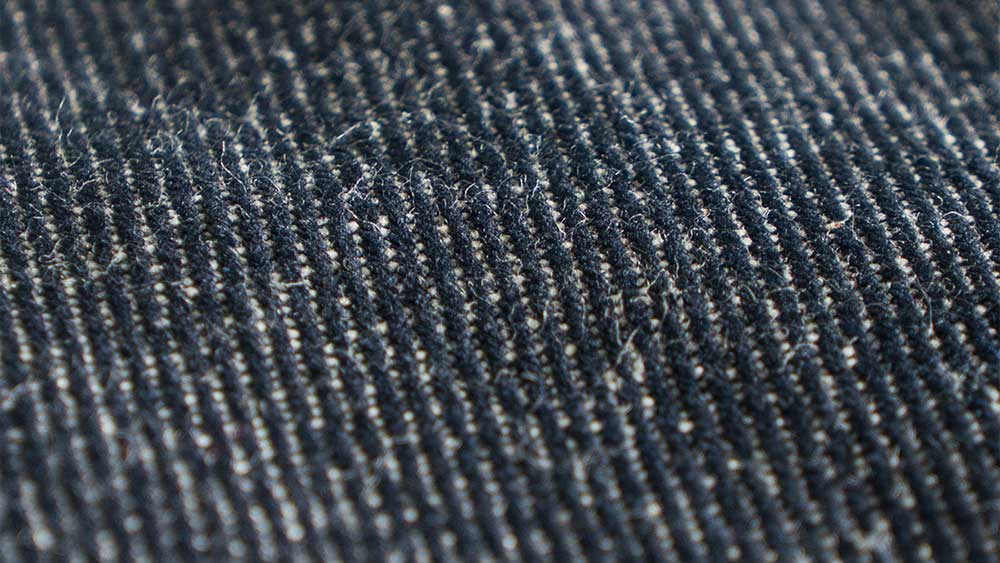 Close up of denim weave