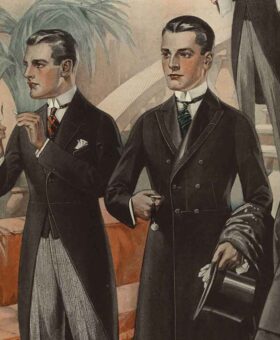 1920s men in formalwear and morning dress