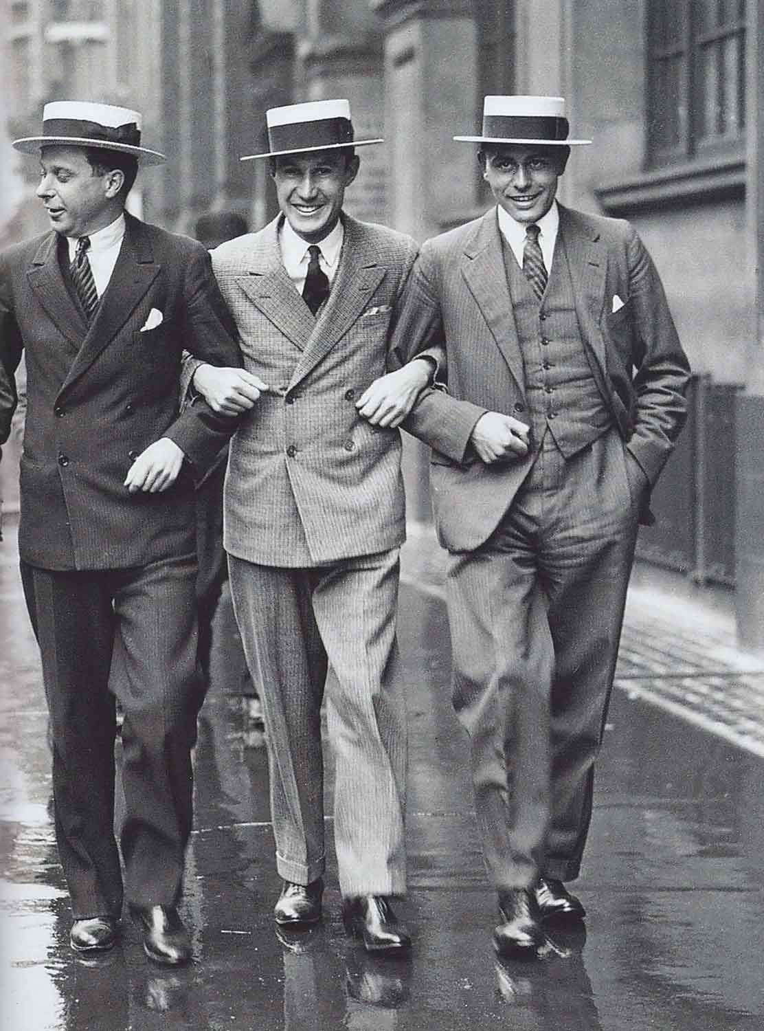 Boater hats were a feature of 1920s men's fashion