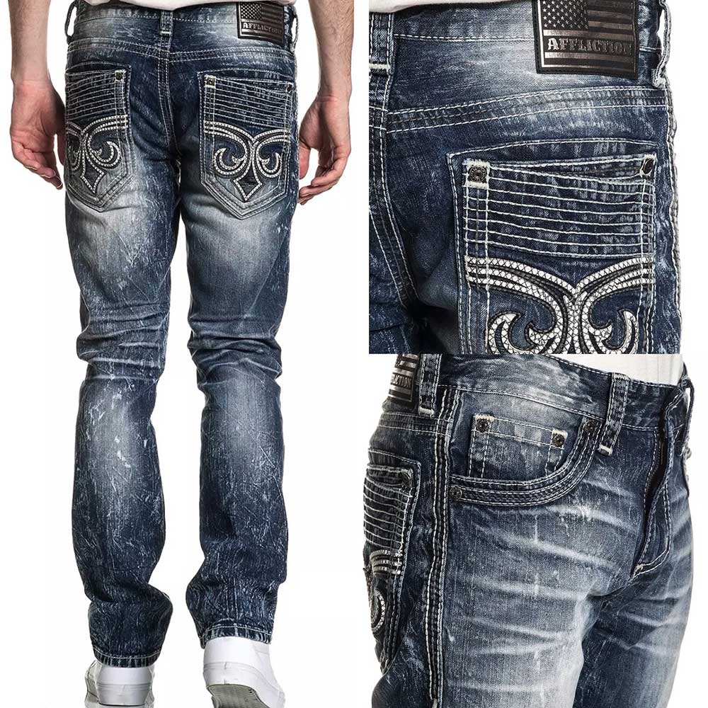 Embroidered jean back pockets
