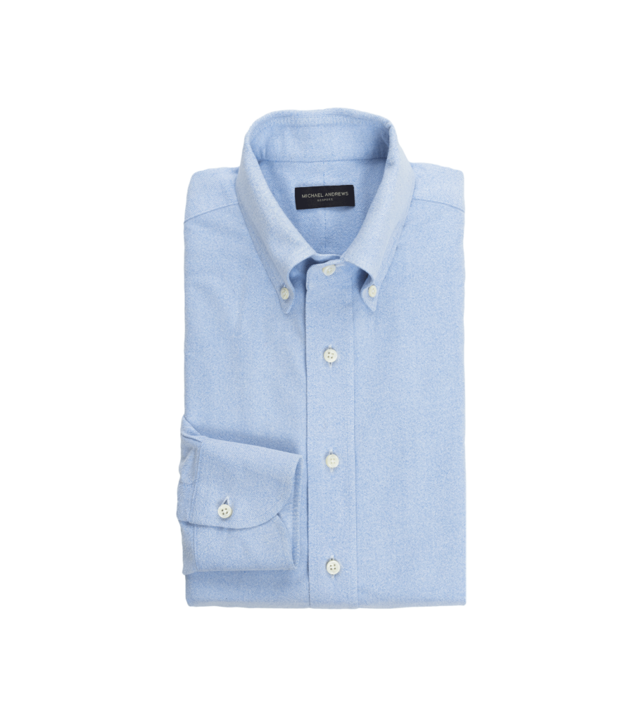Light Blue Brushed Cotton Dress Shirt | He Spoke Style