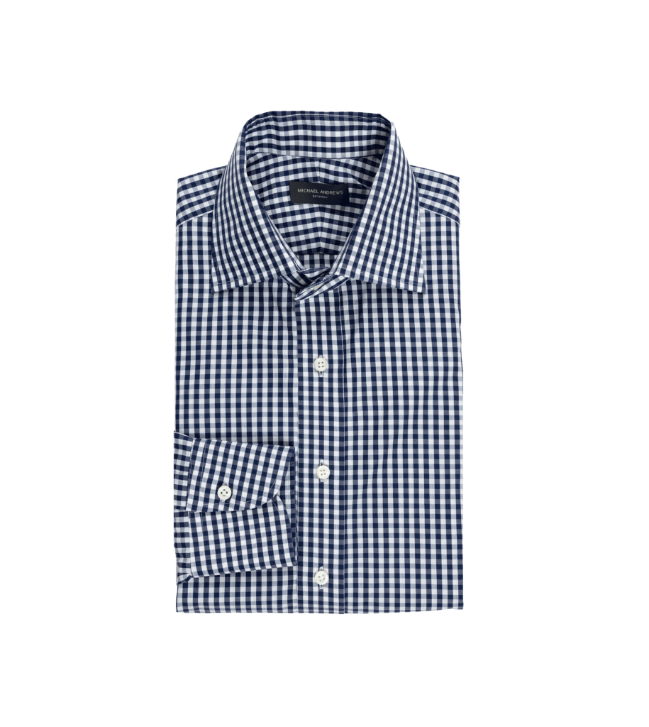 Navy Blue Gingham Dress Shirt He Spoke Style