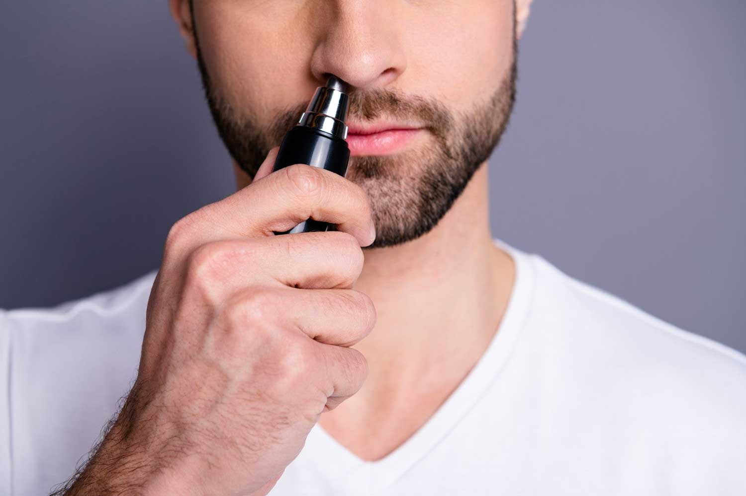 Trimming nose hairs is a great way for older men to look younger