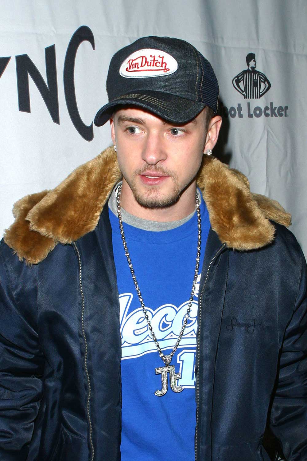 Justin Timberlake wearing a Von Dutch hat, a style that dates you to the 2000s