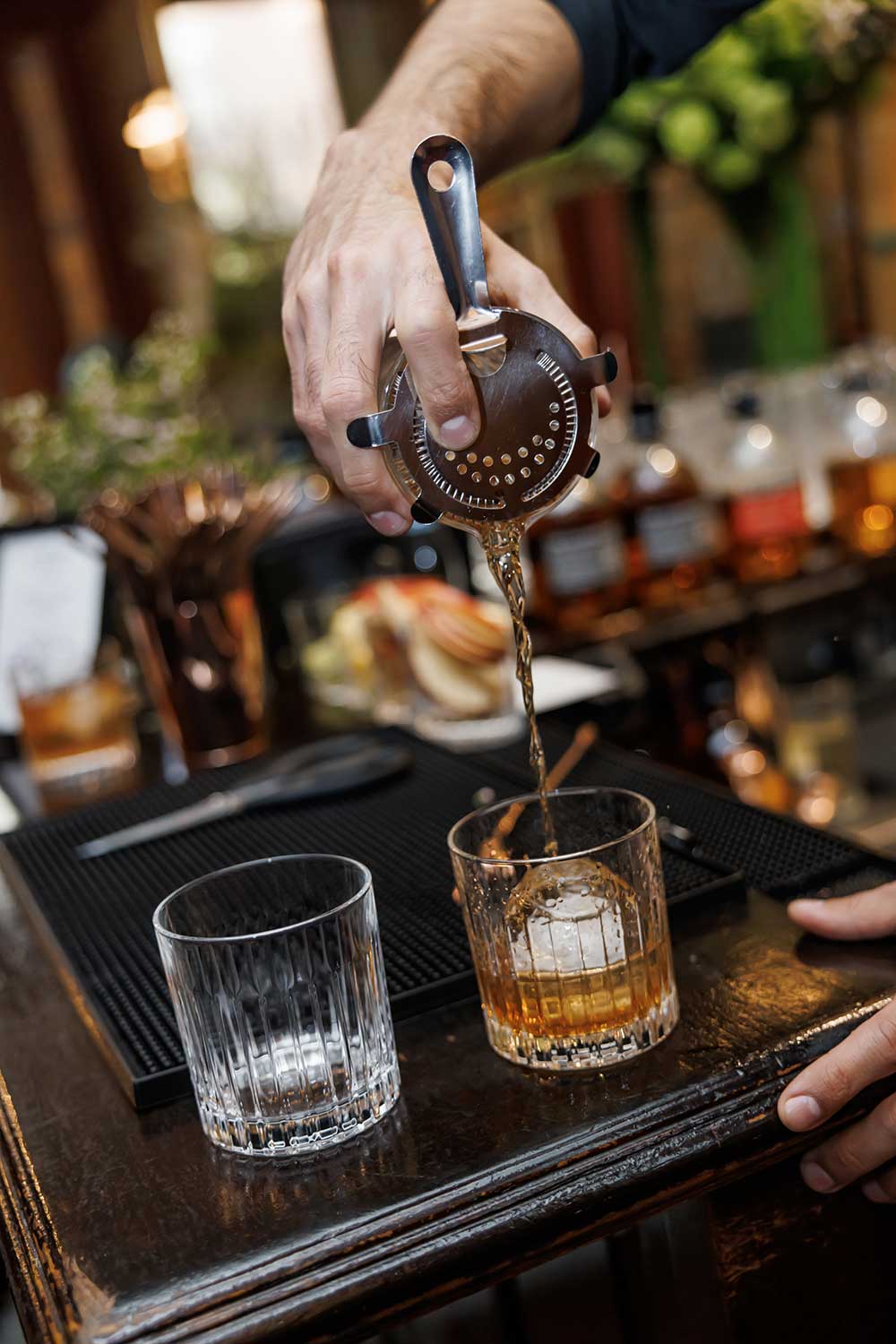 Pouring a cocktail at The Glenrothes 36 release event