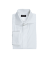 White Poplin Fly Front Tuxedo Shirt - He Spoke Style Shop