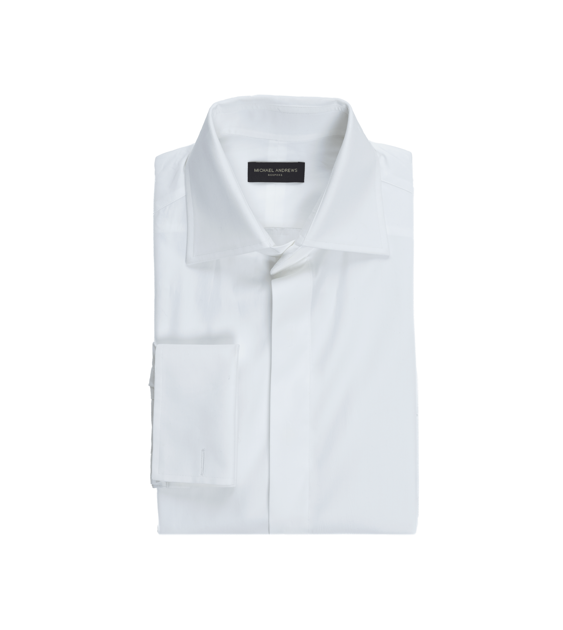 Pleated Double-Cuff Cotton-Poplin Tuxedo Shirt