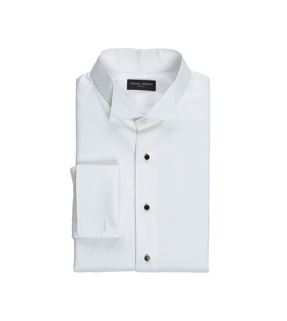 marcella front dress shirt White Marcella Poplin Cotton Bib Front Dress Shirt