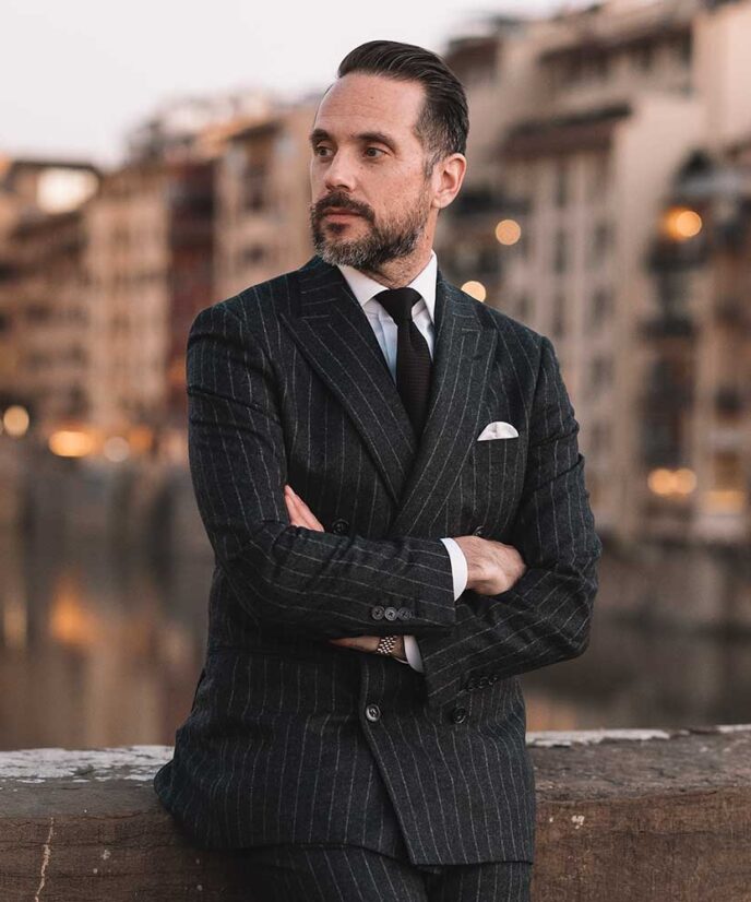 How to Style a Gray Chalkstripe Flannel Suit Formally