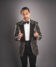Men's Statement Black Tuxedo Jacket with Silver Jacquard Pattern – Elegant & Unique