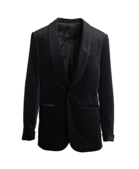 Black Textured Velvet Shawl Collar Dinner Jacket - He Spoke Style Shop