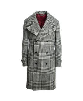 Black & White Big Prince Of Wales Check Wool Overcoat - He Spoke Style Shop