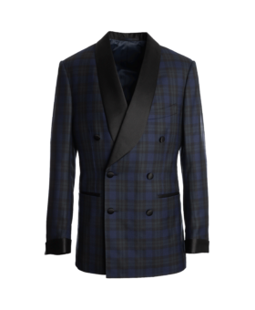 Blackwatch Plaid 6x2 Double-Breasted Shawl Collar Dinner Jacket - He Spoke Style Shop