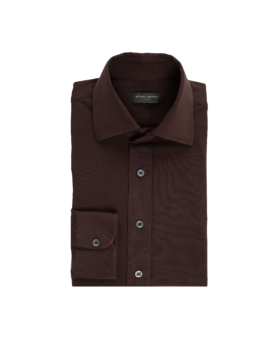 Brown Merino Wool Dress Shirt - He Spoke Style Shop