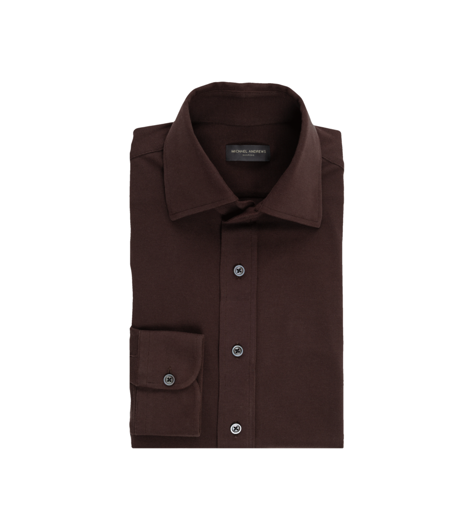 Brown Merino Wool Dress Shirt - He Spoke Style Shop