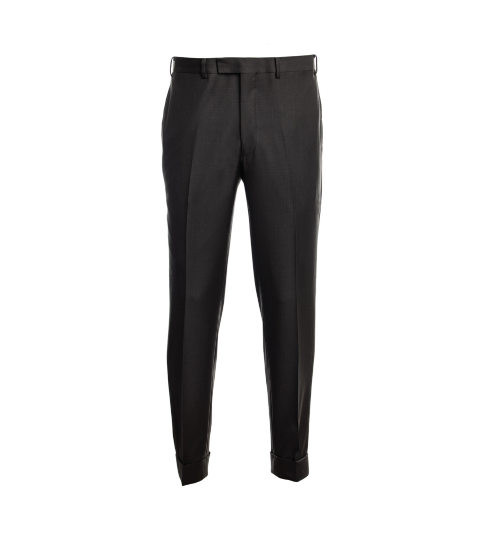 Brown Sharkskin Wool Pants - He Spoke Style Shop