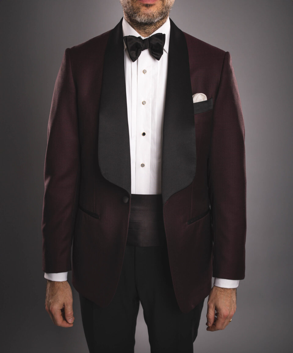 Burgundy Tuxedo Dinner Jacket | He Spoke Style