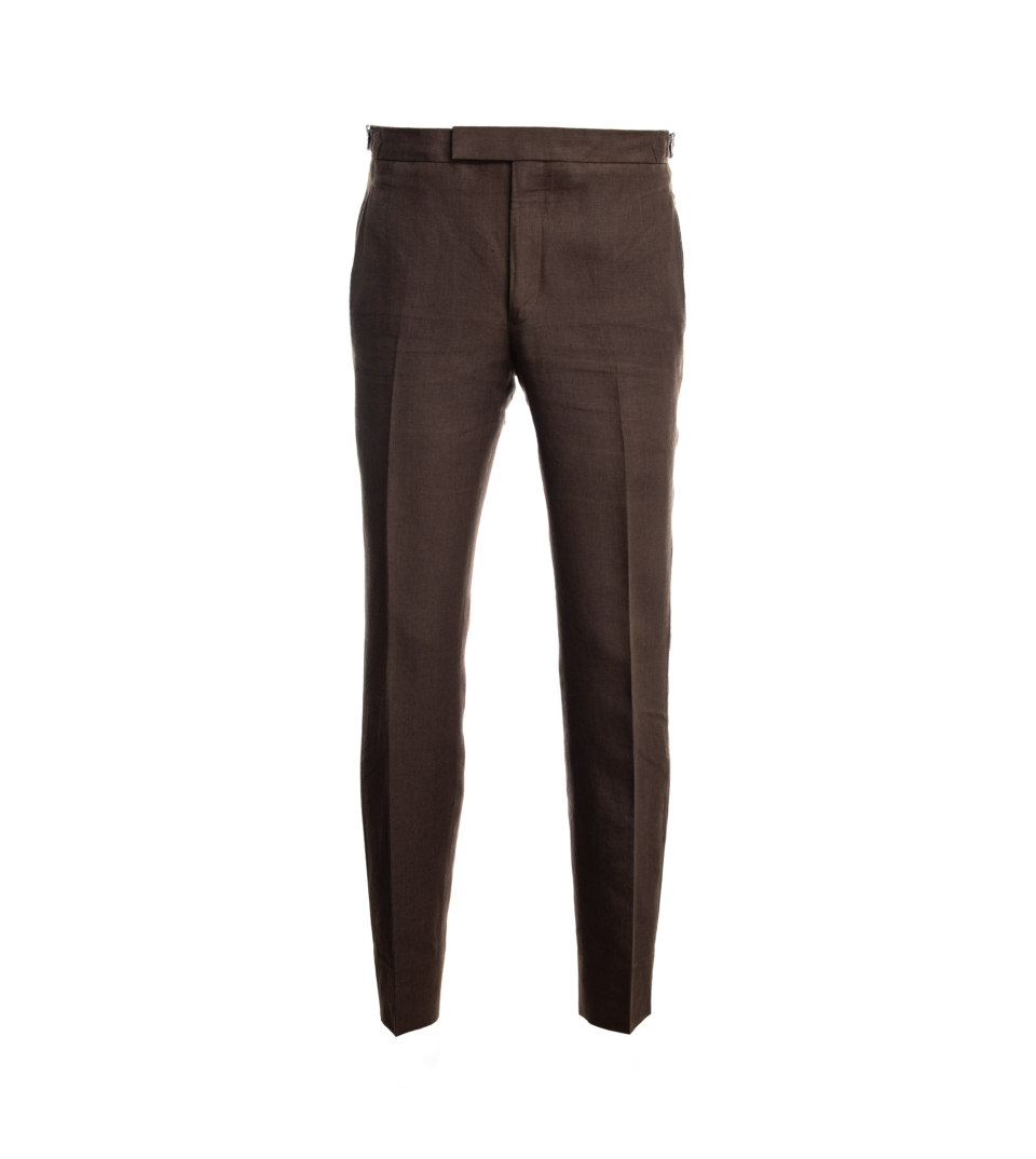 Chocolate Brown Linen Suit Pants - He Spoke Style Shop