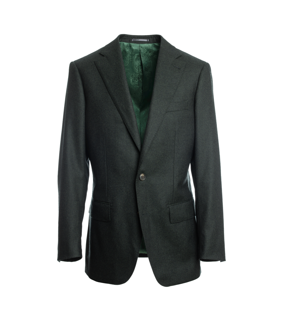 Forest Green Flannel Suit Jacket - He Spoke Style Shop