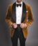 Golden Brown Velvet Dinner Jacket – Custom Fit by He Spoke Style
