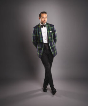 Tailored Gordon Plaid Dinner Jacket – Perfect for Holiday Parties & Black-Tie Events