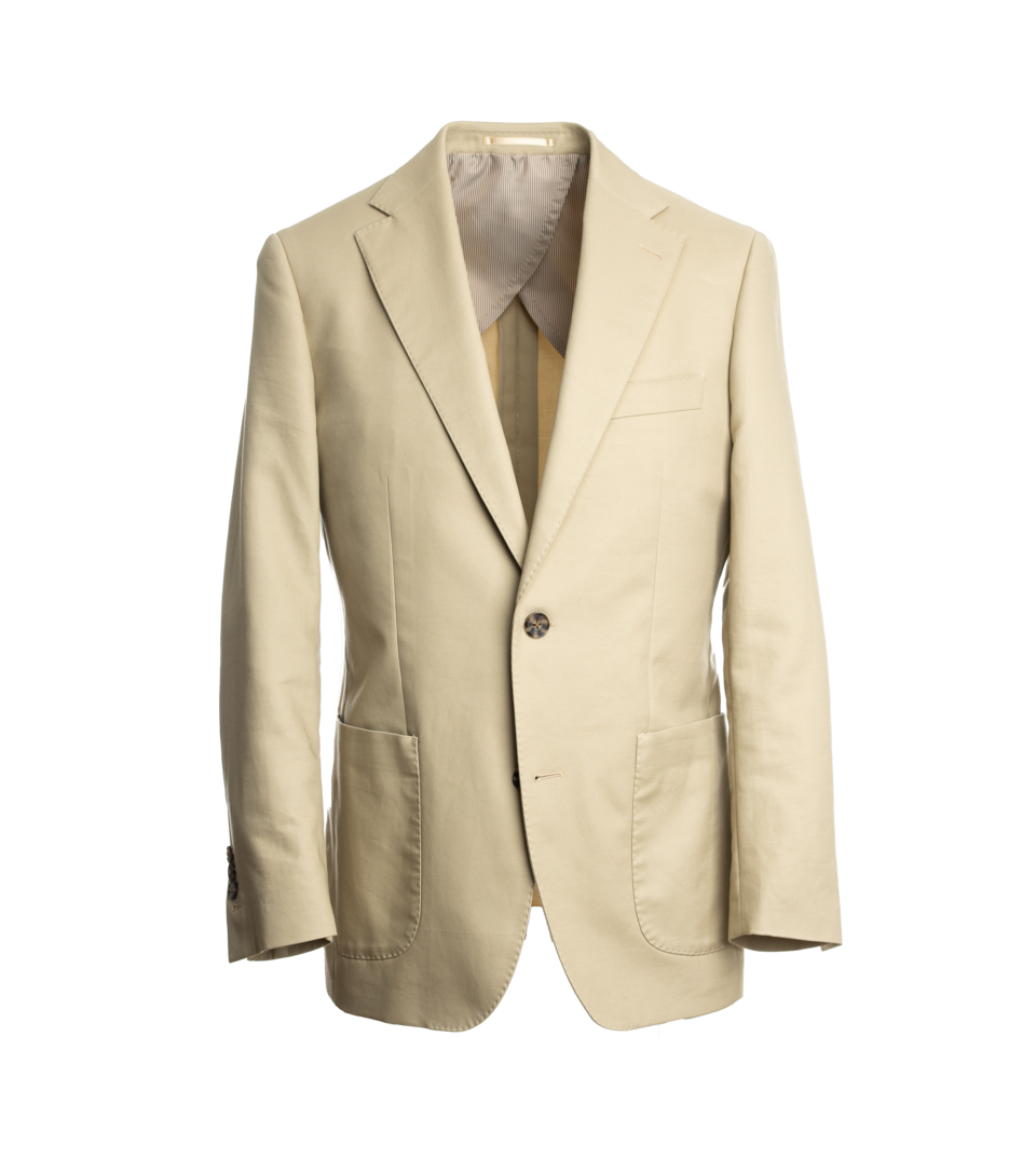 Khaki Cotton Suit Jacket - He Spoke Style Shop