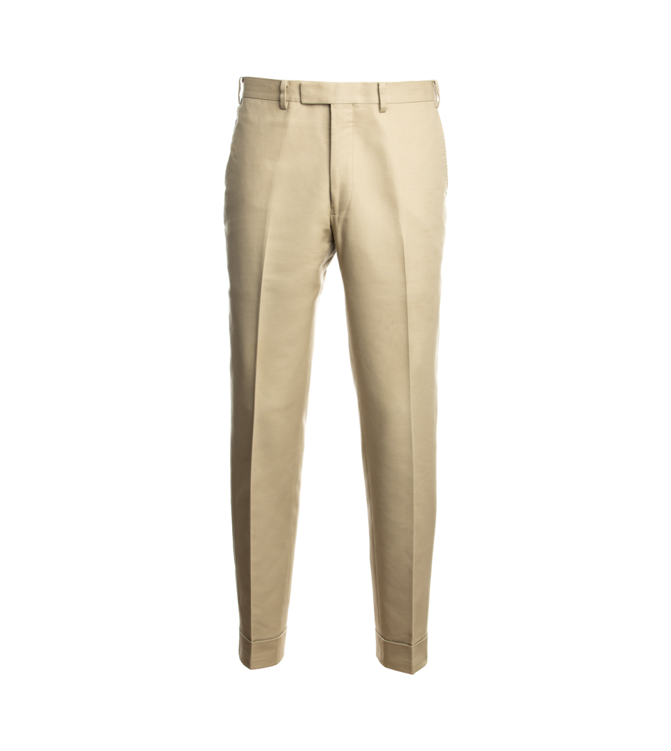 Khaki Cotton Suit Pants - He Spoke Style Shop