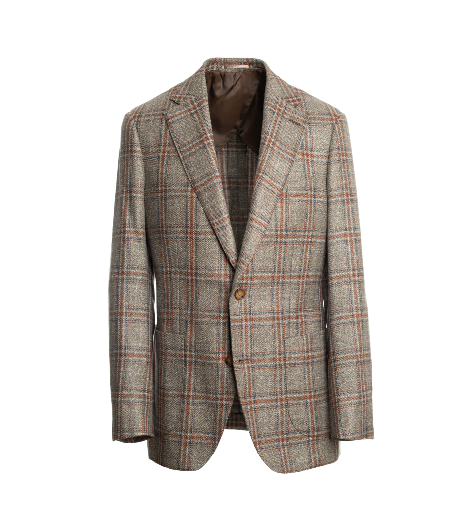 Medium Brown Loro Piana Plaid Sport Coat - He Spoke Style Shop