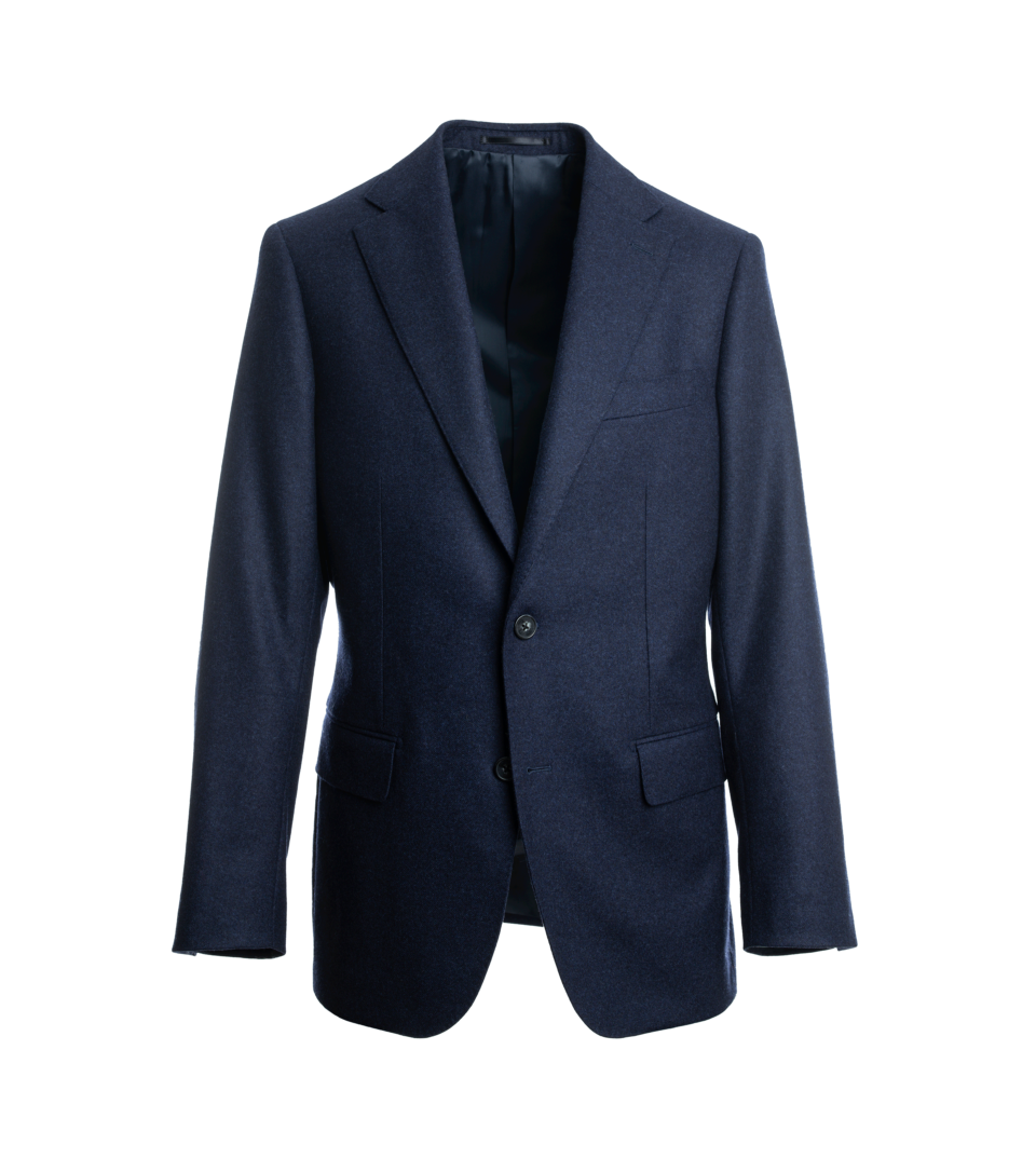 Tailored Navy Flannel Suit Jacket – Perfect for Business & Formal Events