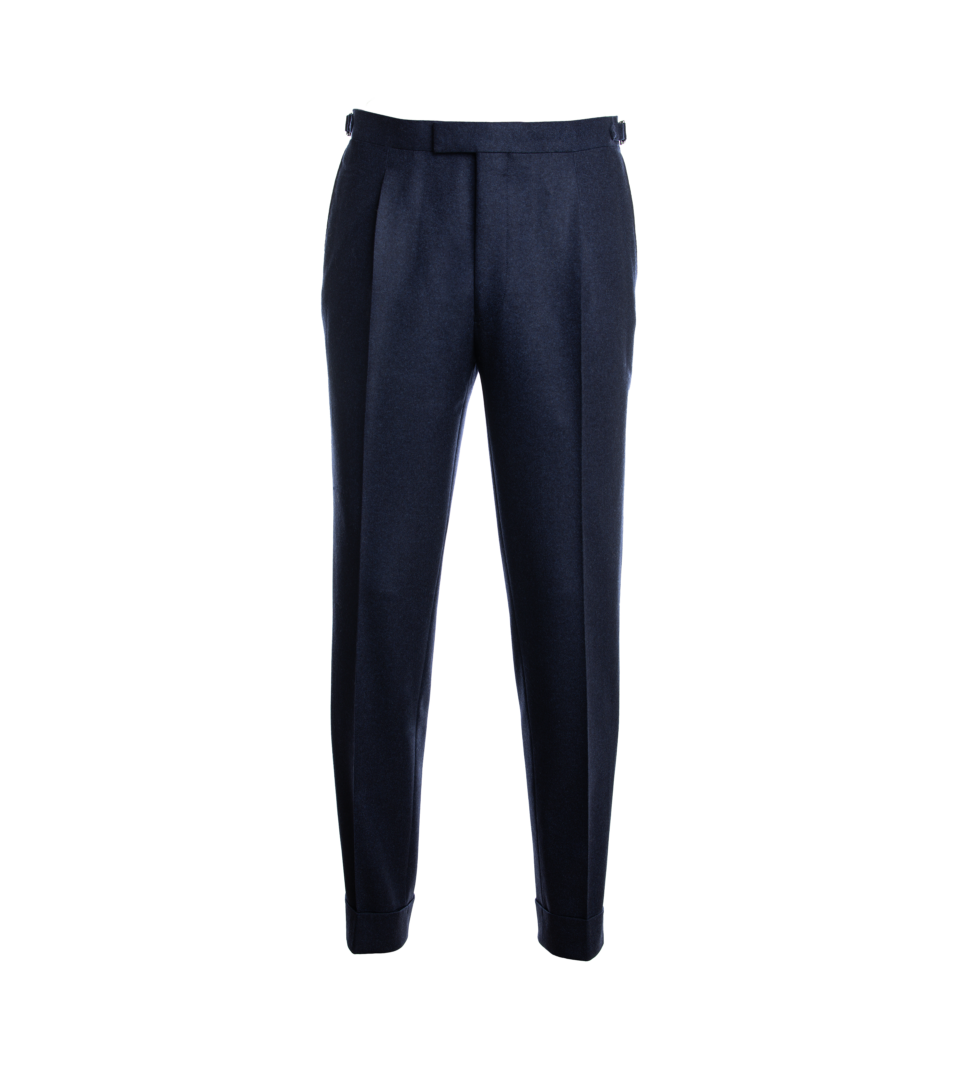 Made-to-Measure Navy Flannel Suit Pants – Sophisticated Style