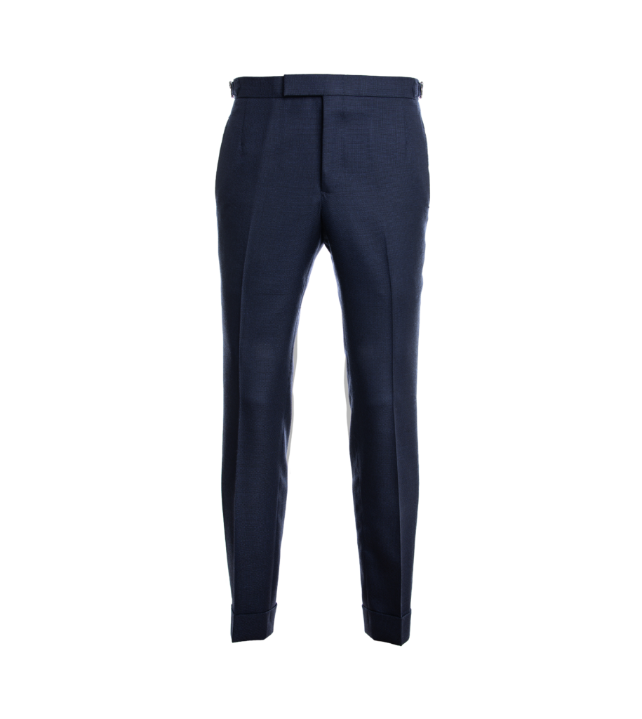 Navy Blue Hopsack Pants | He Spoke Style