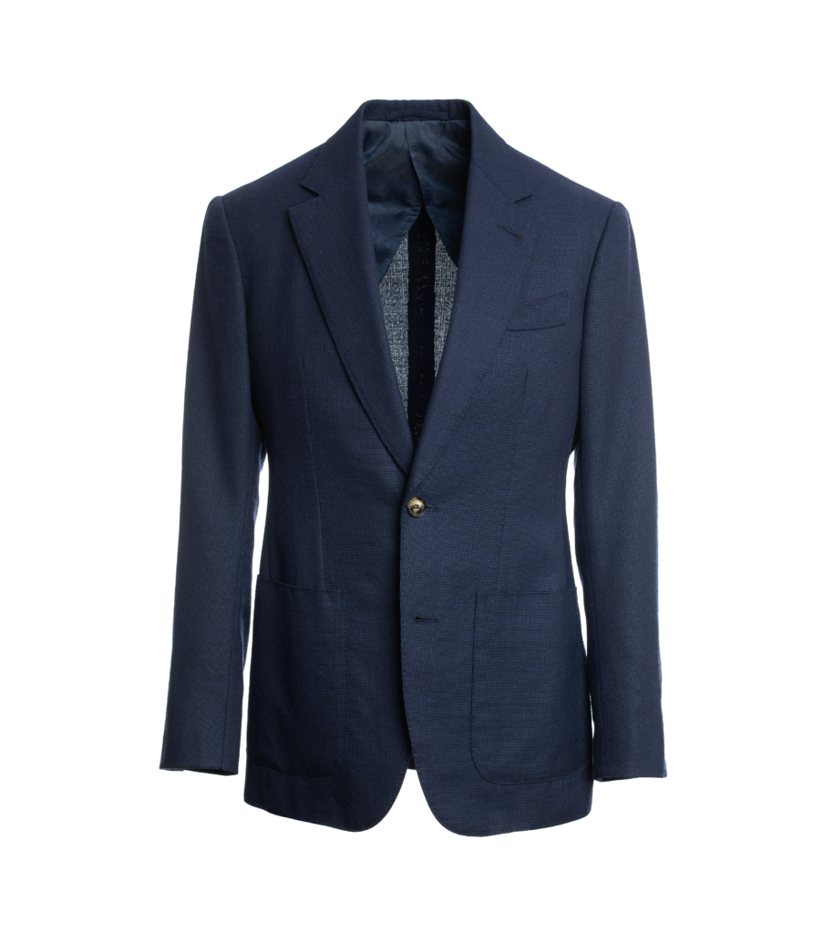 Navy Hopsack Sport Coat with Jeans and OCBD